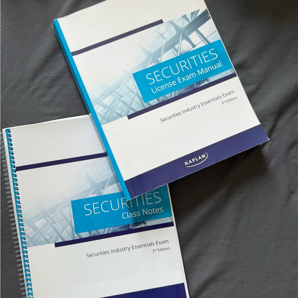 SIE Kaplan Securities Book + Exam Manual and Class Notes Set - Blue and White
